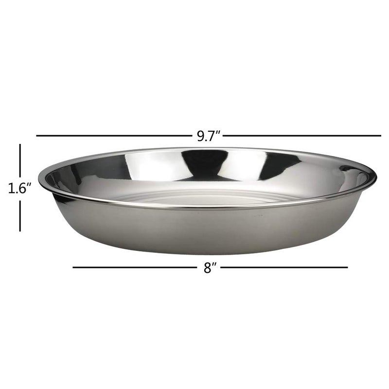 Qskely Stainless Steel Dinner Round Plates, 4 Pack Food Grade Stainless Steel Plates - Image 2